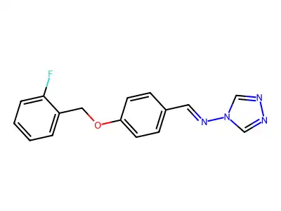 1-[4-[(2-fluorophenyl)methoxy]phenyl]-N-(1,2,4-triazol-4-yl)methanimine structure