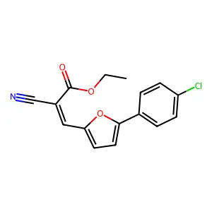 Ethyl (Z)-3-(5-(4-chlorophenyl)furan-2-yl)-2-cyanoacrylate structure