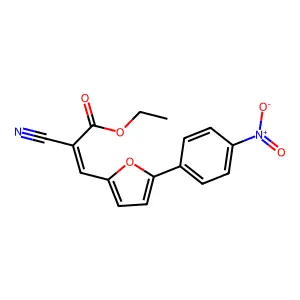 Ethyl 2-cyano-3-[5-(4-nitrophenyl)furan-2-yl]prop-2-enoate structure