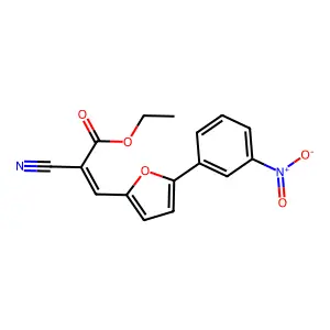 ethyl (2E)-2-cyano-3-[5-(3-nitrophenyl)furan-2-yl]prop-2-enoate structure