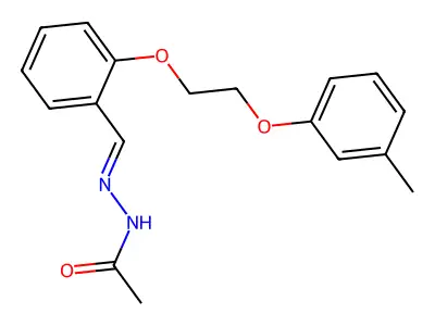 N-[(E)-[2-[2-(3-methylphenoxy)ethoxy]phenyl]methylideneamino]acetamide structure