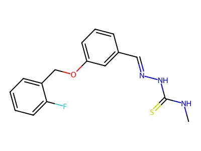 1-[(E)-[3-[(2-fluorophenyl)methoxy]phenyl]methylideneamino]-3-methylthiourea structure