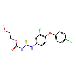 2-Methoxyethyl N-{[3-chloro-4-(4-chlorophenoxy)phenyl]carbamothioyl}carbamate structure