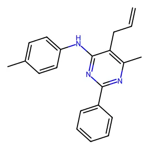 6-methyl-N-(4-methylphenyl)-2-phenyl-5-prop-2-enylpyrimidin-4-amine structure