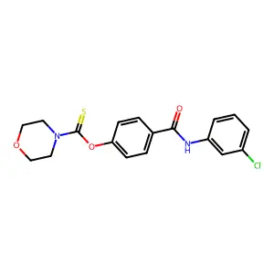 O-[4-[(3-chlorophenyl)carbamoyl]phenyl] morpholine-4-carbothioate structure