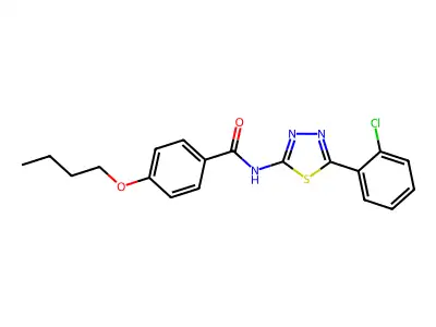 4-butoxy-N-[5-(2-chlorophenyl)-1,3,4-thiadiazol-2-yl]benzamide structure