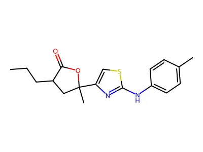 5-Methyl-5-[2-(4-methylanilino)-1,3-thiazol-4-yl]-3-propyloxolan-2-one structure