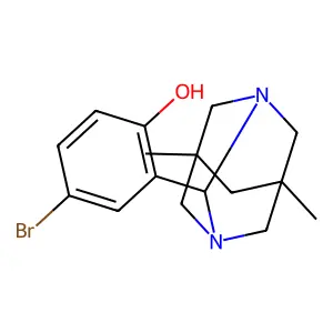4-Bromo-2-(5,7-dimethyl-1,3-diazatricyclo[3.3.1.1~3,7~]dec-2-YL)phenol structure