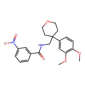 N-[[4-(3,4-dimethoxyphenyl)oxan-4-yl]methyl]-3-nitrobenzamide structure