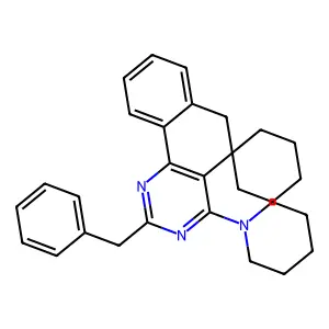 2-benzyl-4-piperidin-1-ylspiro[6H-benzo[h]quinazoline-5,1'-cyclohexane] structure