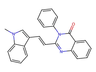 2-[(E)-2-(1-methylindol-3-yl)ethenyl]-3-phenylquinazolin-4-one structure