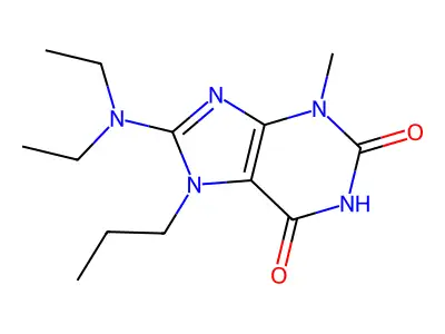 8-(diethylamino)-3-methyl-7-propyl-2,3,6,7-tetrahydro-1H-purine-2,6-dione structure