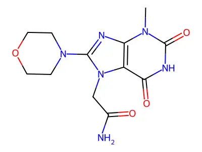2-(3-Methyl-8-morpholin-4-yl-2,6-dioxo-1,2,3,6-tetrahydro-purin-7-yl)-acetamide structure