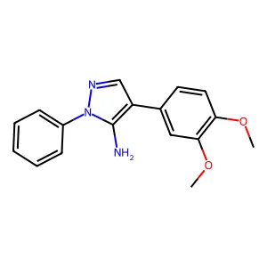 4-(3,4-dimethoxyphenyl)-1-phenyl-1H-pyrazol-5-amine structure