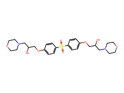 3,3'-[Sulfonylbis(benzene-4,1-diyloxy)]bis[1-(morpholin-4-yl)propan-2-ol] structure