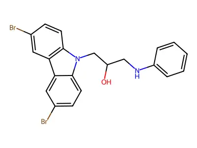 (2S)-1-anilino-3-(3,6-dibromocarbazol-9-yl)propan-2-ol structure