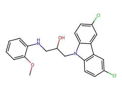 1-(3,6-Dichloro-carbazol-9-yl)-3-(2-methoxy-phenylamino)-propan-2-ol structure