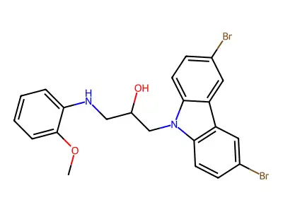 1-(3,6-dibromo-9H-carbazol-9-yl)-3-[(2-methoxyphenyl)amino]propan-2-ol structure