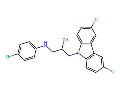 1-((4-chlorophenyl)amino)-3-(3,6-dichloro-9H-carbazol-9-yl)propan-2-ol structure