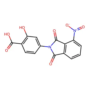 2-Hydroxy-4-(4-nitro-1,3-dioxoisoindol-2-yl)benzoic acid structure