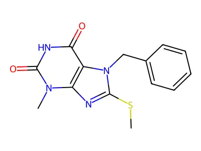 7-Benzyl-3-methyl-8-methylsulfanylpurine-2,6-dione structure