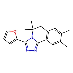 3-Furan-2-yl-5,5,8,9-tetramethyl-5,6-dihydro[1,2,4]triazolo[3,4-a]isoquinoline structure