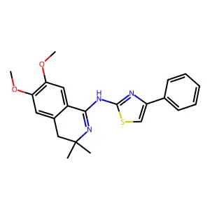 N-(6,7-dimethoxy-3,3-dimethyl-4H-isoquinolin-1-yl)-4-phenyl-1,3-thiazol-2-amine structure