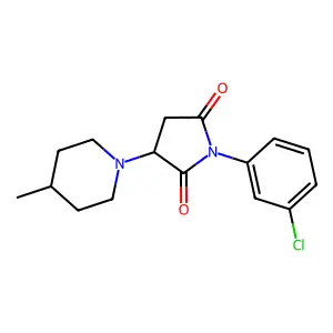 1-(3-Chlorophenyl)-3-(4-methylpiperidino)pyrrolidine-2,5-dione structure