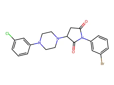 1-(3-Bromophenyl)-3-[4-(3-chlorophenyl)piperazin-1-yl]pyrrolidine-2,5-dione structure