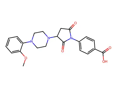 4-{3-[4-(2-Methoxyphenyl)piperazin-1-yl]-2,5-dioxopyrrolidin-1-yl}benzoic acid structure
