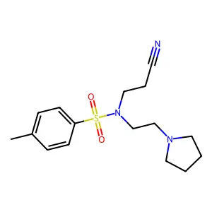 N-(2-cyanoethyl)-4-methyl-N-(2-pyrrolidin-1-ylethyl)benzenesulfonamide structure