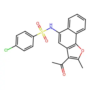 N-(3-acetyl-2-methylnaphtho[1,2-b]furan-5-yl)-4-chlorobenzenesulfonamide structure