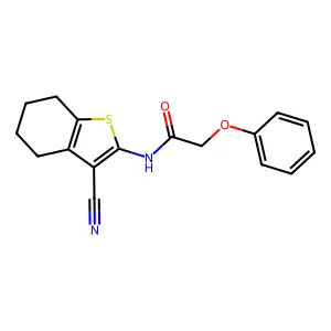 N-(3-cyano-4,5,6,7-tetrahydro-1-benzothiophen-2-yl)-2-phenoxyacetamide structure