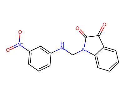 1-(((3-Nitrophenyl)amino)methyl)indoline-2,3-dione structure