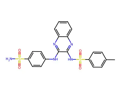 4-methyl-N-[3-(4-sulfamoylanilino)quinoxalin-2-yl]benzenesulfonamide structure