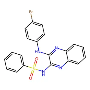 N-{3-[(4-bromophenyl)amino]quinoxalin-2-yl}benzenesulfonamide structure