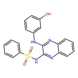 N-(3-((3-Hydroxyphenyl)amino)quinoxalin-2-yl)benzenesulfonamide structure