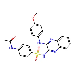 N-(4-(N-(3-((4-Methoxyphenyl)amino)quinoxalin-2-yl)sulfamoyl)phenyl)acetamide structure