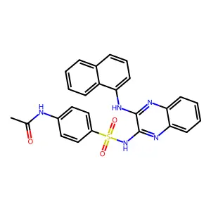N-[4-[[3-(naphthalen-1-ylamino)quinoxalin-2-yl]sulfamoyl]phenyl]acetamide structure