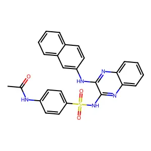 N-[4-[[3-(naphthalen-2-ylamino)quinoxalin-2-yl]sulfamoyl]phenyl]acetamide structure