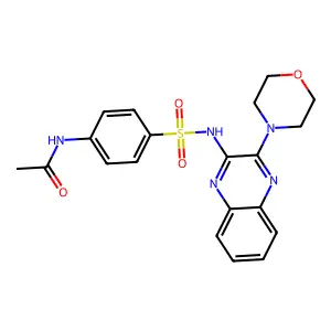 N-[4-[(3-morpholin-4-ylquinoxalin-2-yl)sulfamoyl]phenyl]acetamide structure