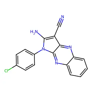2-Amino-1-(4-chlorophenyl)pyrrolo[3,2-b]quinoxaline-3-carbonitrile structure