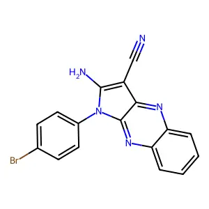 2-Amino-1-(4-bromophenyl)pyrrolo[3,2-b]quinoxaline-3-carbonitrile structure