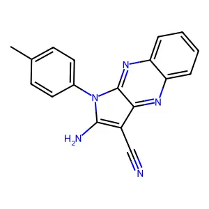 2-amino-1-(4-methylphenyl)-1H-pyrrolo[2,3-b]quinoxaline-3-carbonitrile structure