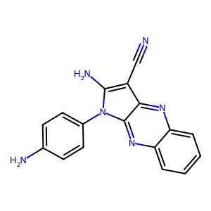 2-Amino-1-(4-aminophenyl)-1H-pyrrolo(2,3-b)quinoxaline-3-carbonitrile structure