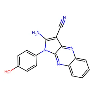 2-Amino-1-(4-hydroxyphenyl)pyrrolo[3,2-b]quinoxaline-3-carbonitrile structure