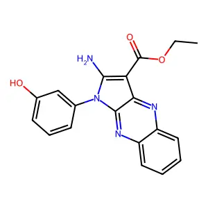 ethyl 2-amino-1-(3-hydroxyphenyl)-1H-pyrrolo[2,3-b]quinoxaline-3-carboxylate structure