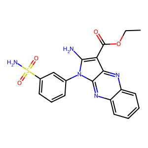 Ethyl 2-amino-1-(3-sulfamoylphenyl)pyrrolo[3,2-b]quinoxaline-3-carboxylate structure
