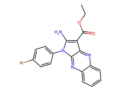 ethyl 2-amino-1-(4-bromophenyl)-1H-pyrrolo[2,3-b]quinoxaline-3-carboxylate structure