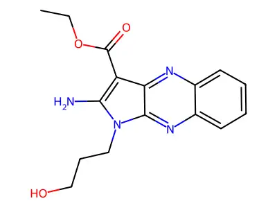 ethyl 2-amino-1-(3-hydroxypropyl)-1H-pyrrolo[2,3-b]quinoxaline-3-carboxylate structure